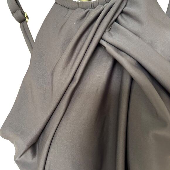 Women's Miraclesuit Brown Mother of Pearl Inlay Halter Dress Size 12 - Picture 4 of 5